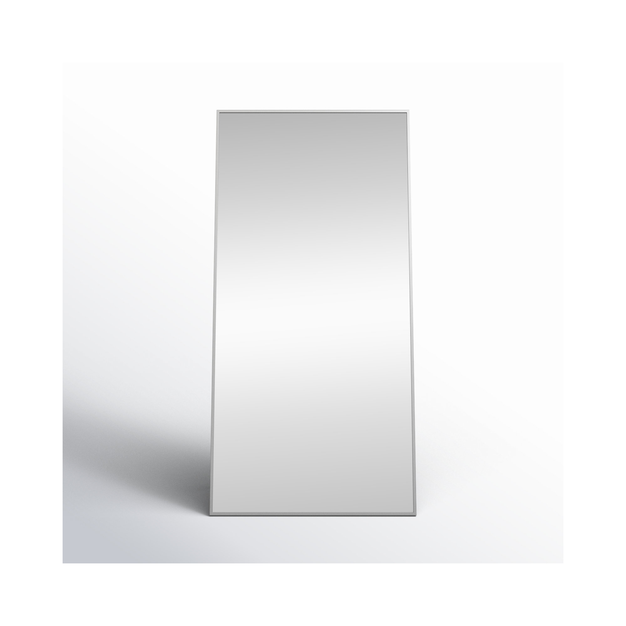 Sabine Metal Rectangle Floor Mirror, 72" x 36", Silver