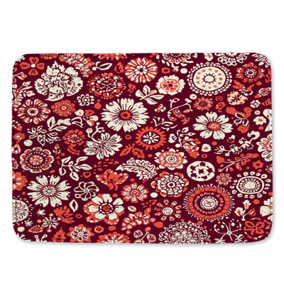 Intricate Floral Patterns Bath Mat
