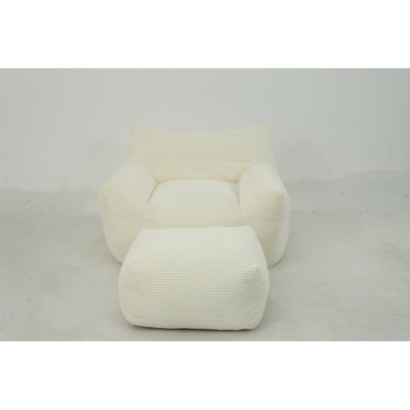 Fauteuil à billes pour adultes, canapé paresseux surdimensionné pour salon et chambre à coucher, Blanc