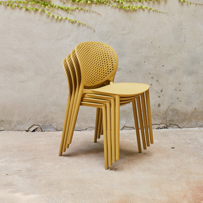 Chaise de salle à manger d'extérieur empilable