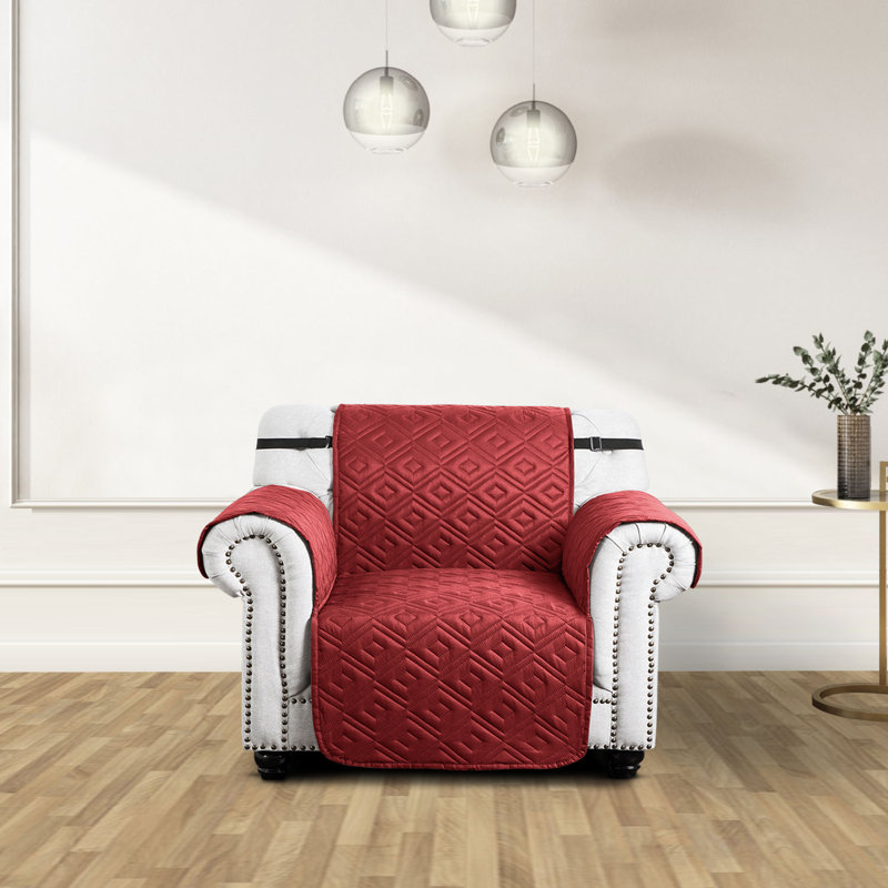 Box Cushion Sofa Slipcover, Burgundy