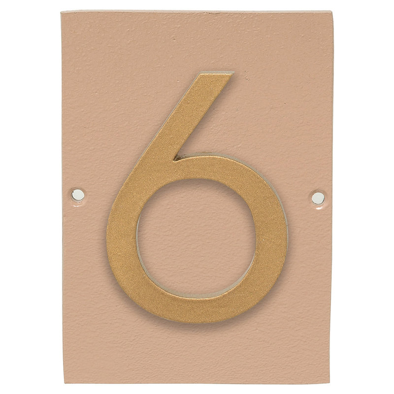 Plaque murale rectangulaire, Taupe / or, Oui