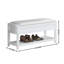 Banc à sièges avec rangement pour chaussures et siège rembourré en tissu gris-261783407