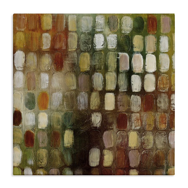 «Earth Tone», motif abstrait ovale par Classic Collection - reproduction d'art, H 24 po x l 24 po