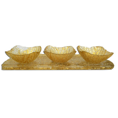 Everly Quinn Glass Divided Serving Dish