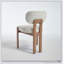 Ensemble de 2 chaises de salle à manger modernes en bois, revêtues de tissu pour le confort et le style, pour la cuisine et la salle à manger-827177247