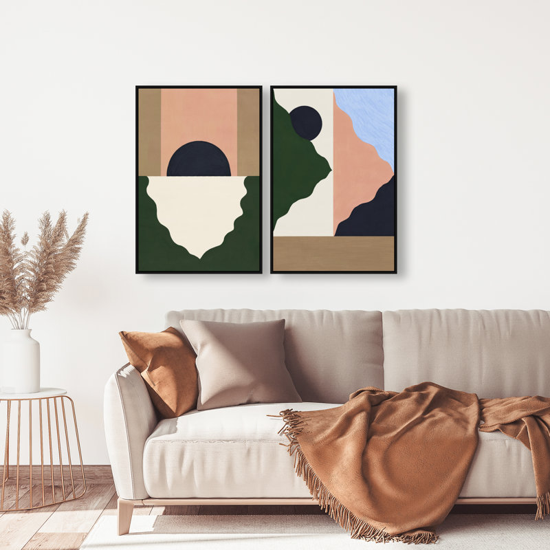 Pealing Abstracts Set Set by Oliver Gal, 21"H x 31"W, Black Floater Frame
