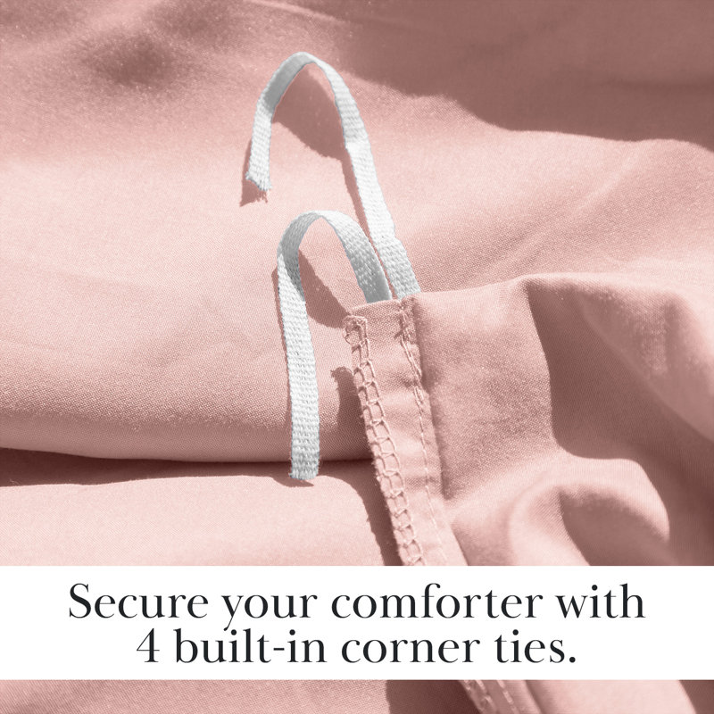 Southshore Fine Linens Southshore Basics Duvet Cover Set in Pastel Pink, 90 GSM Double-Brushed Microfiber Bedding with Hidden Zipper Closure and Corner Ties, 1 Pillow Sham, Twin/Twin XL