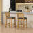 Full Solid Wood Rattan-Back Bar Stool, Matte Linen Cushion with High-Resilience Foam & S-Springs,Set of 2-1114036584