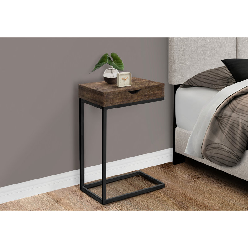 Table de bout Marybeth, Noir, H 24,5 po x l 15,75 po x P 10,25 po, Brun 1