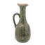 Vase en céramique 7,1 x 6,1 x 14,2 po avec finition vert olive et motifs floraux