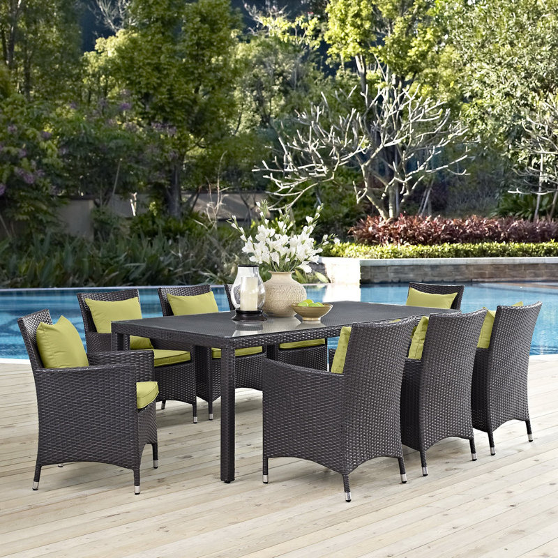 Convene 9 Piece Dining Set, Espresso Peridot, 8