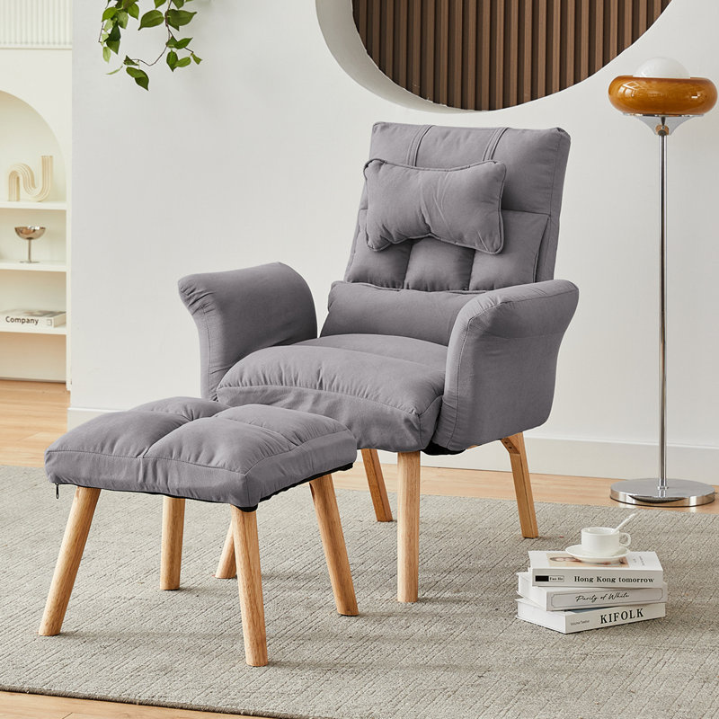 Ancel Upholstered Accent Chair, Grey