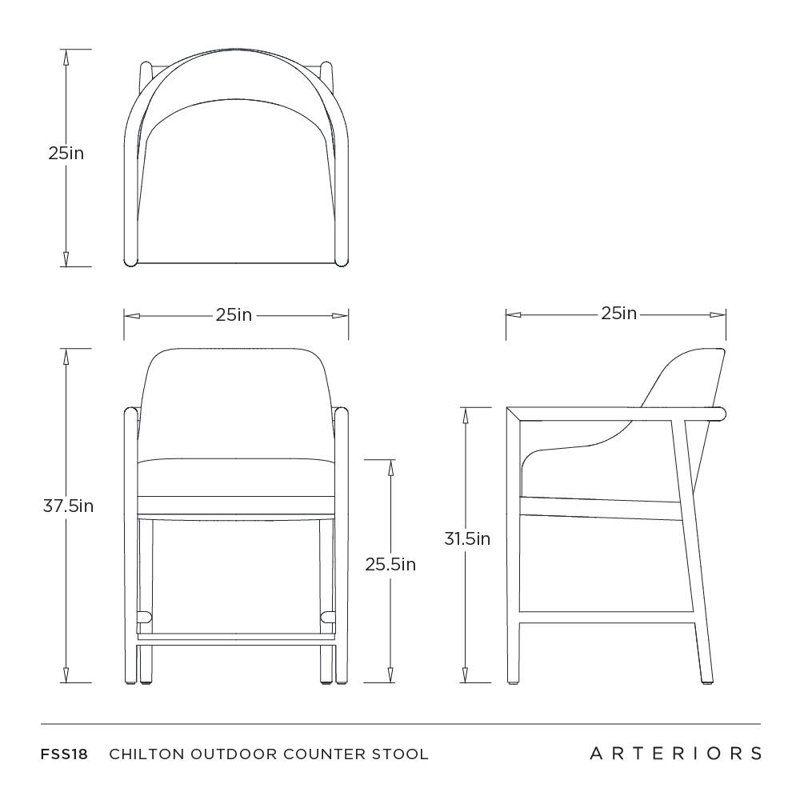 Chilton Outdoor Stool, 25.5"