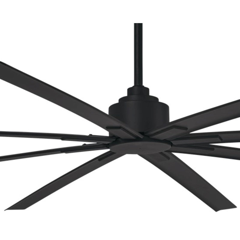 8 - Blade Outdoor Standard Ceiling Fan with Remote Control, Coal, 84" Wide
