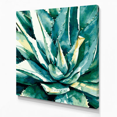 "Watercolor Botanical 56", art mural sur toile verte