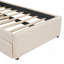 Lit plateforme tapissier simple avec lit gigogne Teddy-961391535