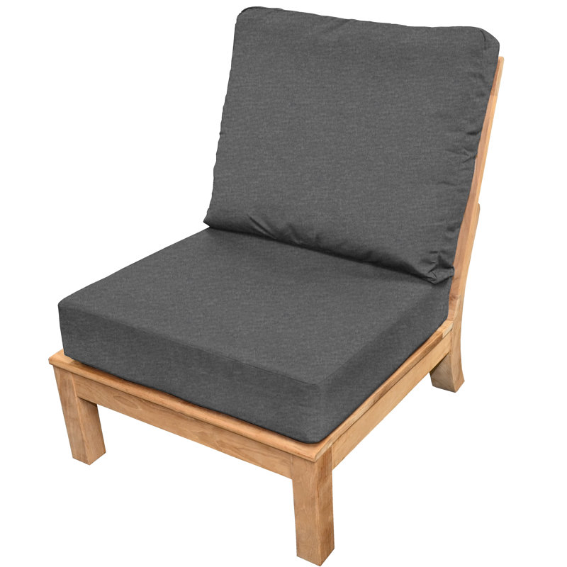 Monterey Sectional Armless Teak Outdoor Chair, Cast Charcoal