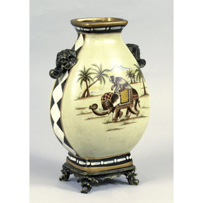 Monkey Riding Elephant Table Vase