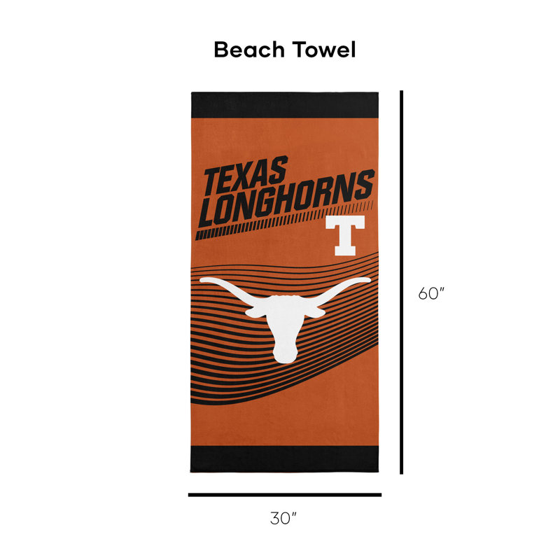 Serviette de plage 30 po x 60 po NCAA Texas Longhorns