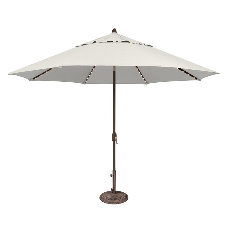Parasol inclinable 11 pi avec lumière des étoiles Lariat, Bronze, Sunbrella / henné
