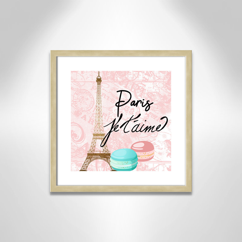 Bonjour paris 1, H 17 po x l 17 po x P 1,19 po, Cadre boîte champagne