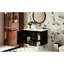 Meuble-lavabo de style Mid-Century, lavabo inclus, plusieurs tiroirs, décorations, meuble-lavabo avec détails, lavabo en céramique, compartiments bien organisés, fonction de fermeture en douceur