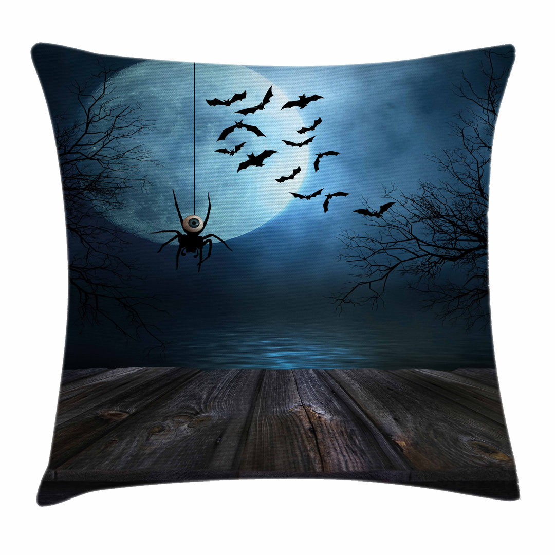 Kissenbezug, Lake Scene Bat, Halloween, Braun Blau