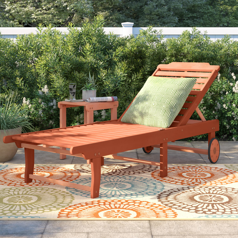 Chaise longue inclinable avec table Aleha