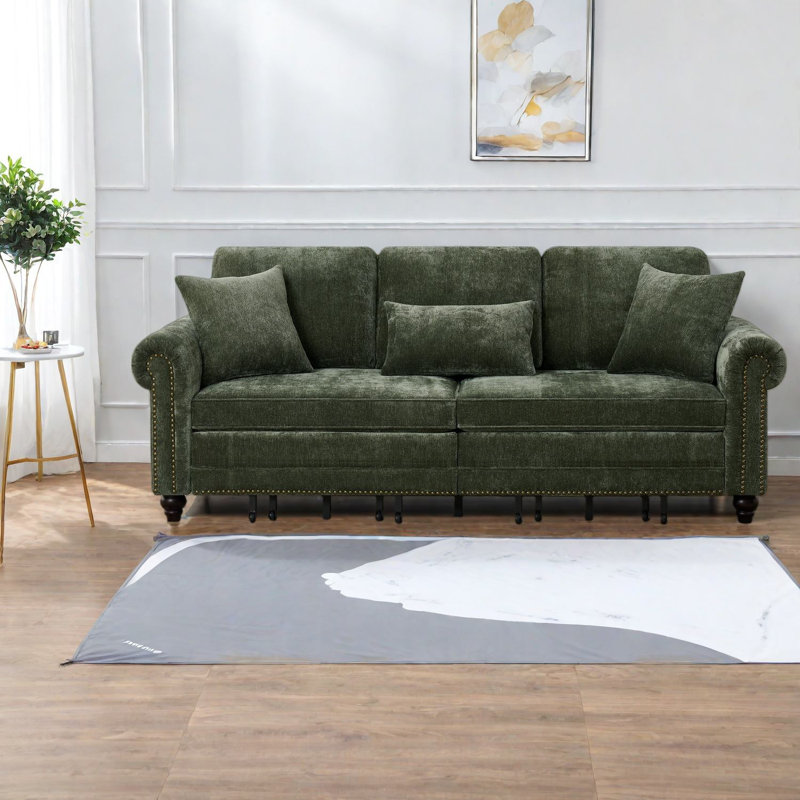 In 1 Convertible Sofas, Chenille Modern Sleeper For Home Office