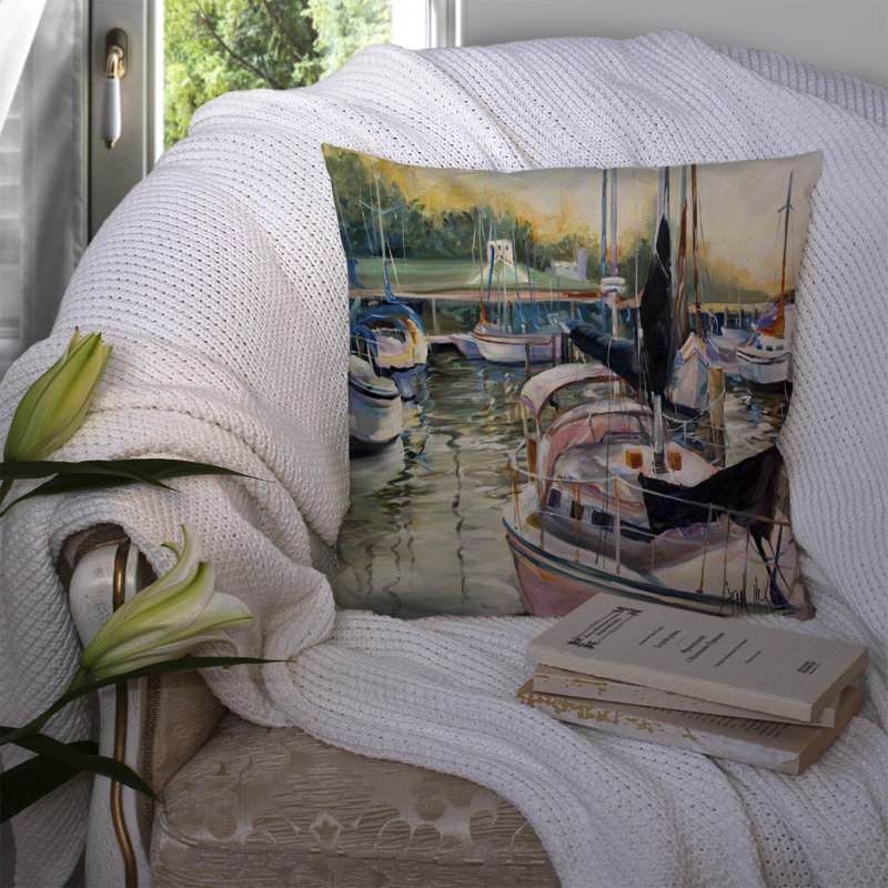 Coussin intérieur/extérieur noir voiles, H 18 po x l 18 po x P 5,5 po