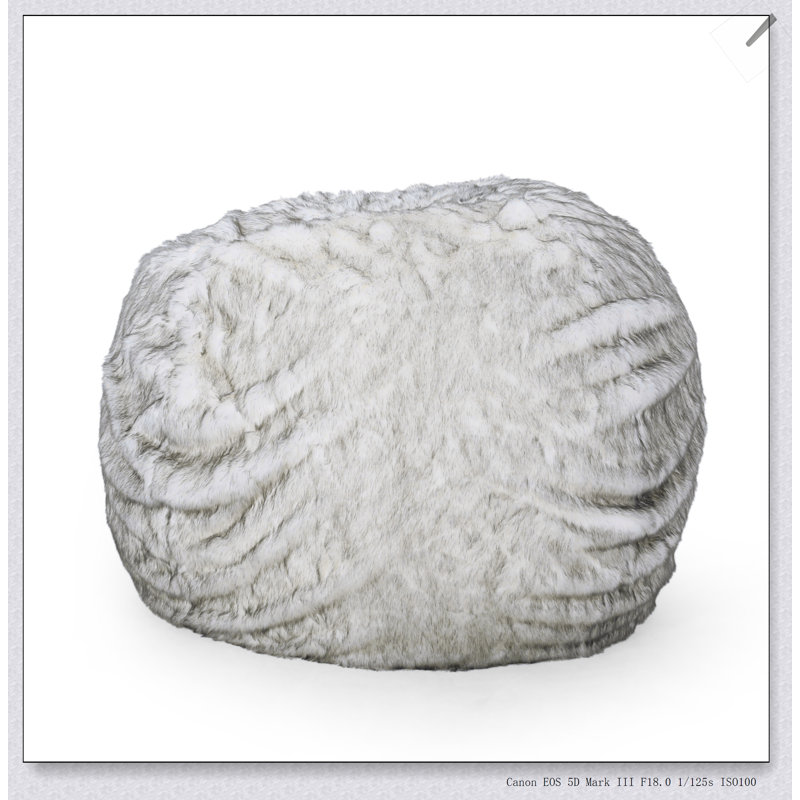 Negar 5 Foot Rounded Short Fux Fur Bean Bag, Cozy And Stylish For Modern Living Spaces