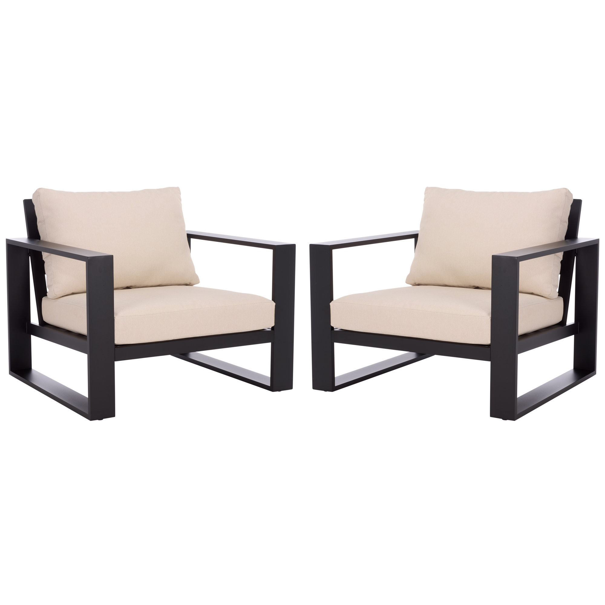 Dwyer Aluminum Outdoor Lounge Chairs, Black
