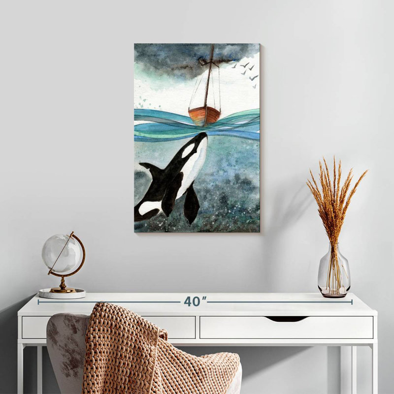 Brampt Whale Under Boat, 24" H x 16" W