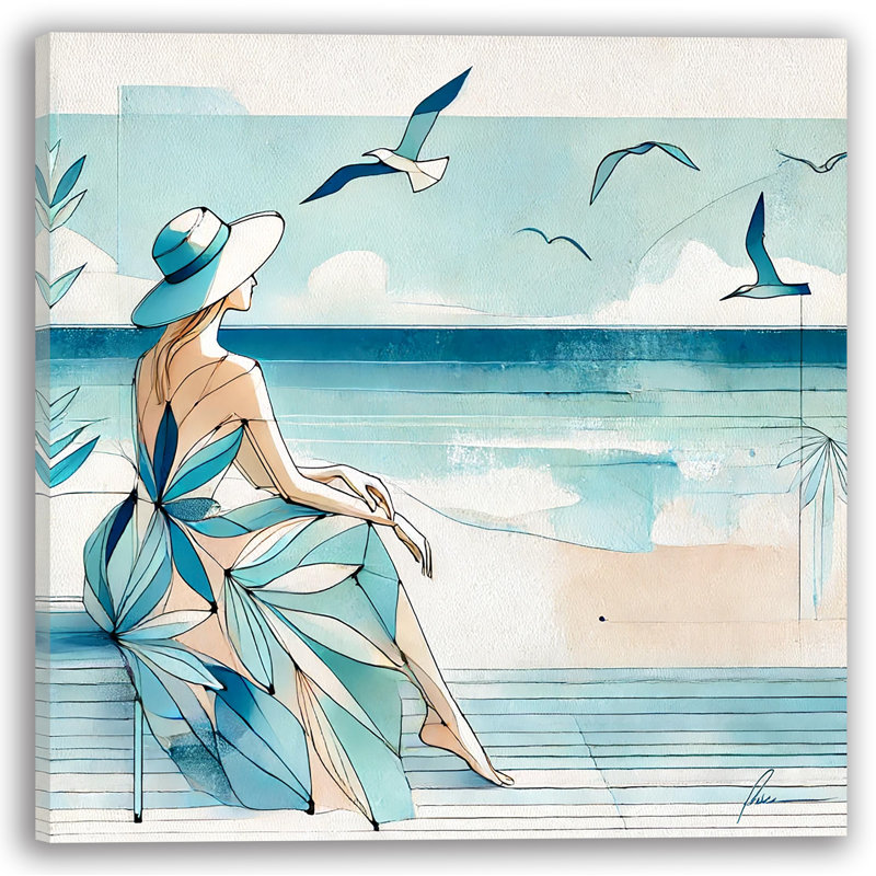Art mural sur toile Serene Coastal Reflection, H 20 po x l 20 po x P 1,5 po