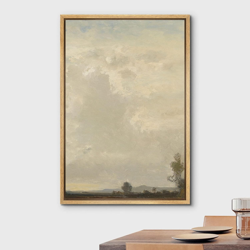 Nuage tempête pastel ciel arbre nature paysage moderne Art déco minimaliste rustique, H 36 po x l 24 po
