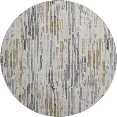 Premium Machine Washable Mehara AMF1684 Stripes Rug
