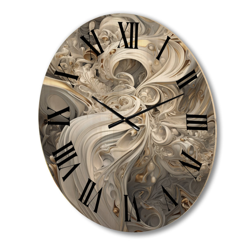 Horloge murale en bois massif Levaughn, Grand