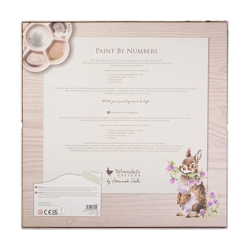 Wrendale Designs 'Head Clover Heels' Rabbit Paint by Numbers Kit - 40 x 40cm