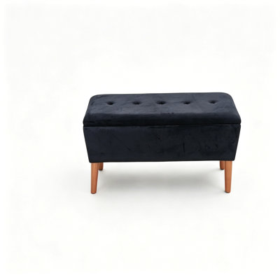 42" Rectangular Ottoman Bench, Modern Low Footrest Stool with solid wood Tapered Legs, Multi-Use Entryway Shoe Bench & End of Bed Bench for Living Roo
