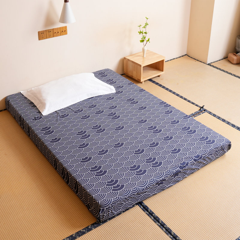 Matelas de futon pour matelas japonais, matelas de futon pliable en mousse à mémoire de forme de 4 po, tapis de couchage portatif pour le camping (nuages)