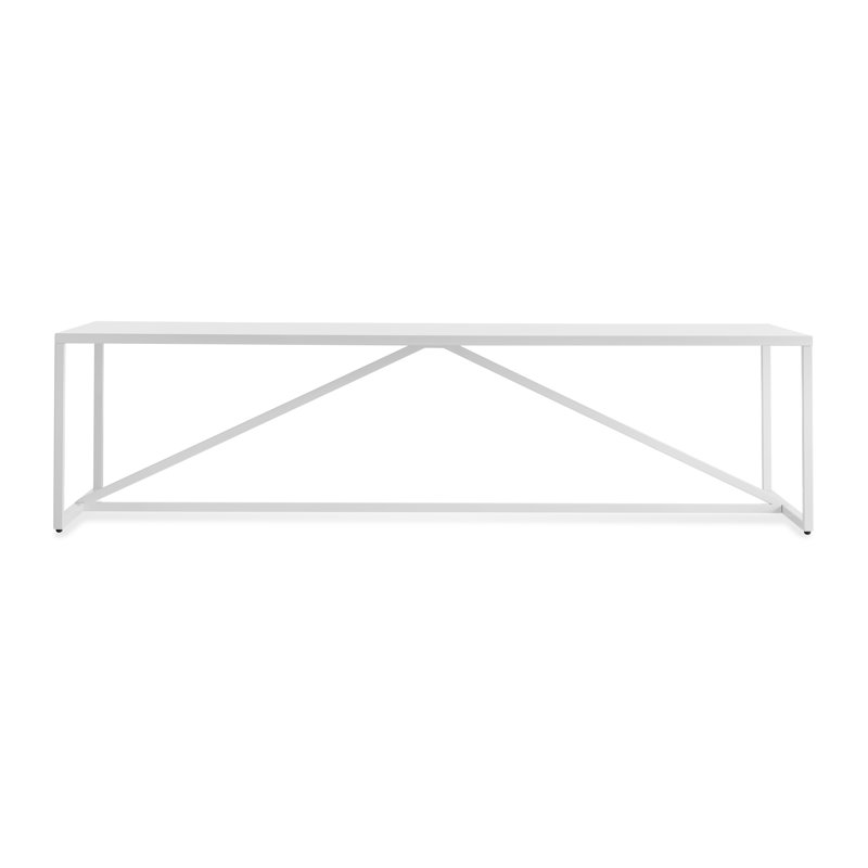 Strut Coffee Table, White, 14" H x 54" L x 20" W