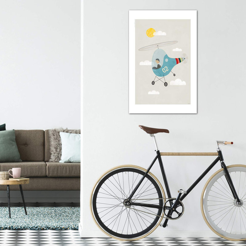 Heli - imprimé, Pas de tapis, Toile tendue, H 18 po x l 12 po x 1,5 po