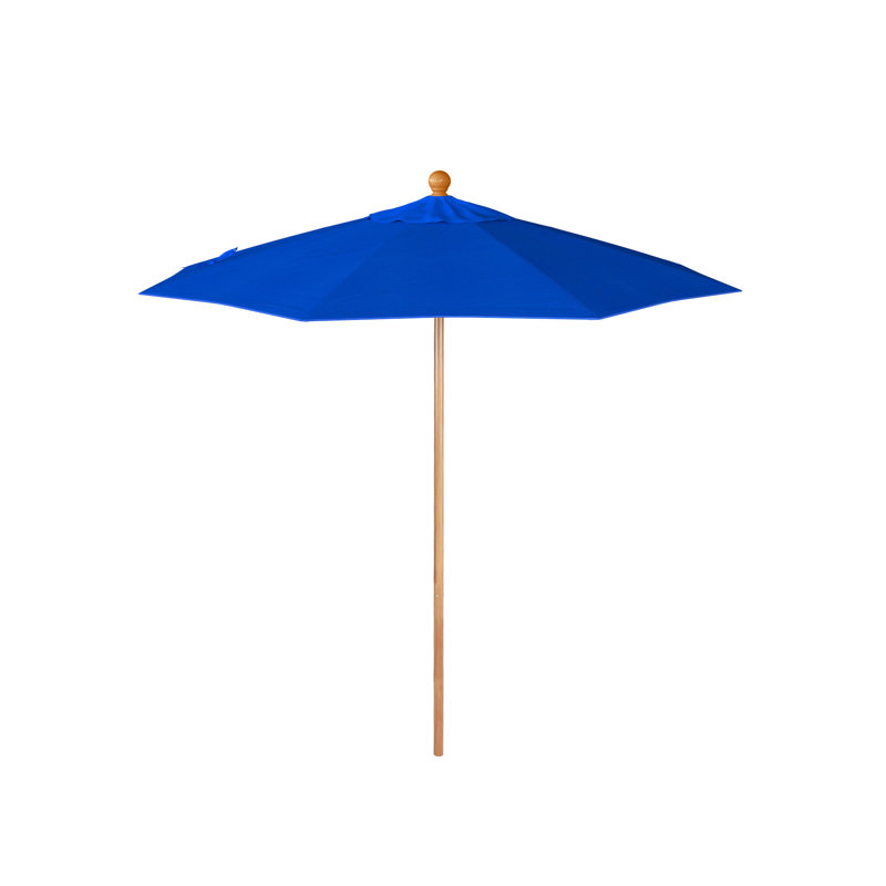Parasol en bois de teck 7,5 pi, Bleu