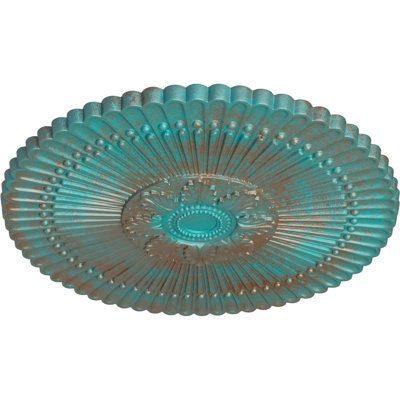 Endurathane Nexus Ceiling Medallion, 30"OD x 1 1/4"P (Fits Canopies up to 2 3/4"), Hand-Painted Copper Green Patina Finish