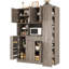 Grande armoire de rangement pour garde-manger avec armoire latérale coulissante, tablettes de porte et tiroir-131454656