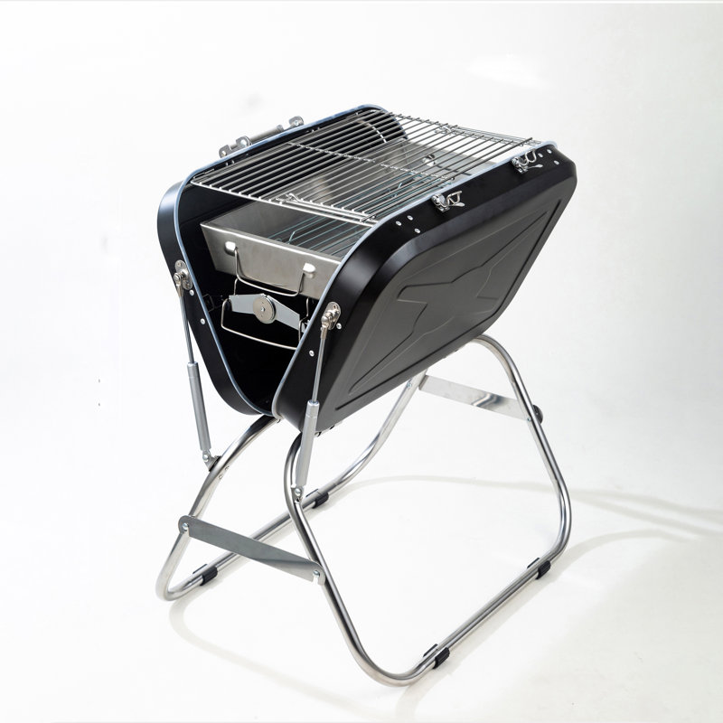 YOHO BEDDING INC 23.5 in. W Portable Grill / Smoker Combo Charcoal Grill Gas & Charcoal Combo Grill