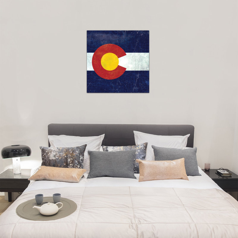 Drapeau colorado, impression sur toile map, H 37 po x l 37 po x P 0,75 po, Pas de tapis, Toile tendue