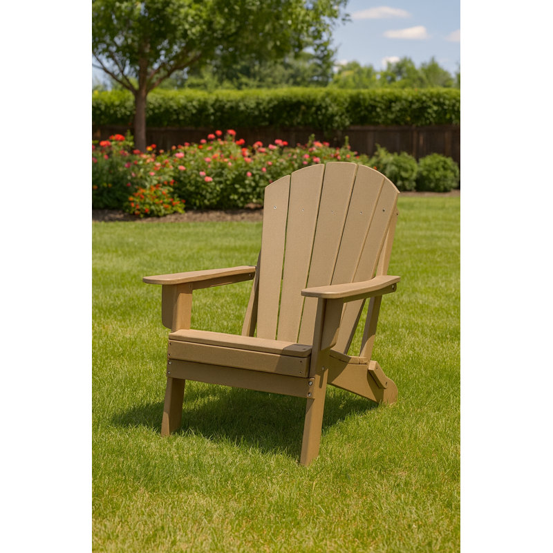 Chaise Adirondack d'extérieur à trois pieds, Brun clair