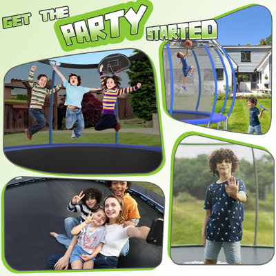 Tranpoline 16 pi pour enfants avec filet de sécurité Tranpoline récréative pour adultes Approuvé ASTM Tranpoline pour la cour extérieure avec panier de basketball